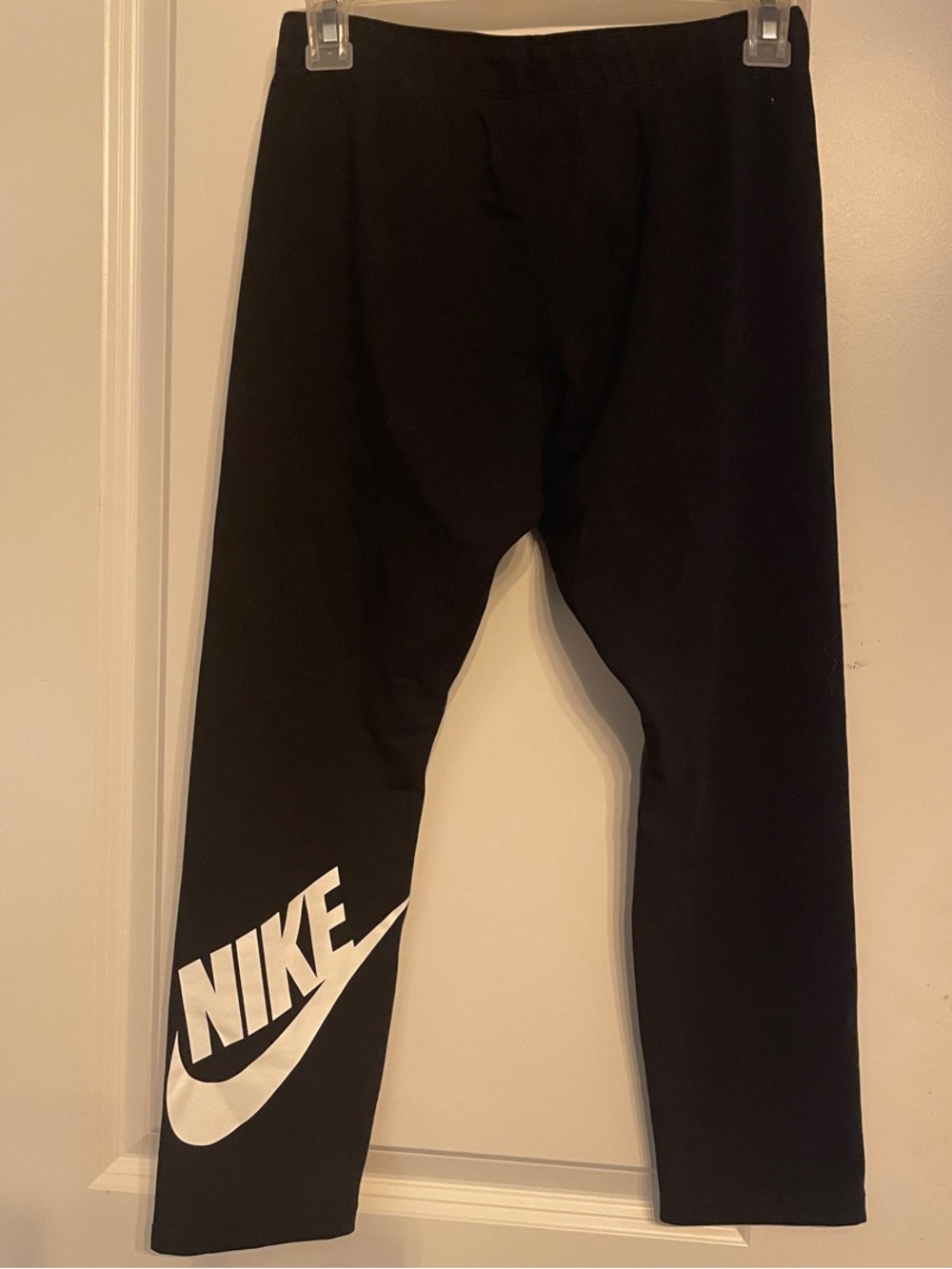 Nike Black Leggings with White Swoosh Logo